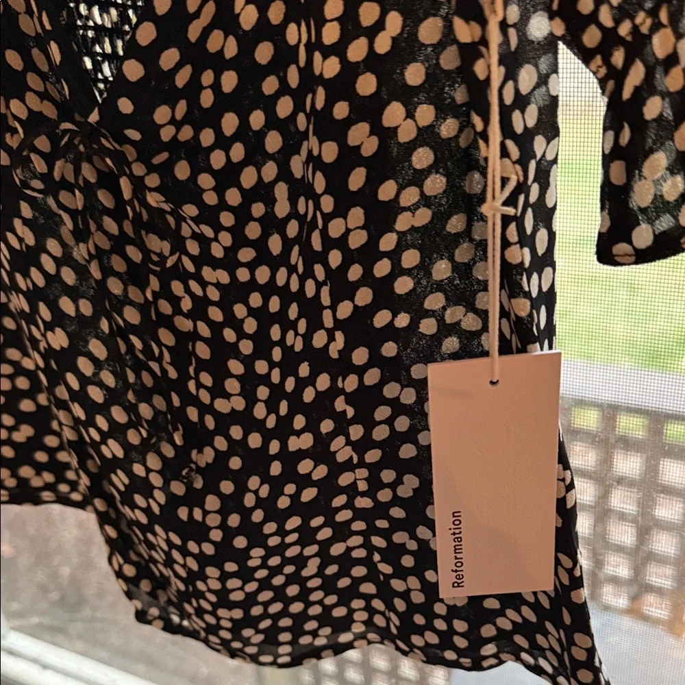 Reformation Black and White Polka Dot Blouse